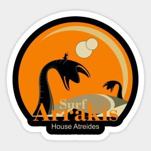 Vintage Distressed Surf, Visit Arrakis, Dune, Sci Fi Sticker